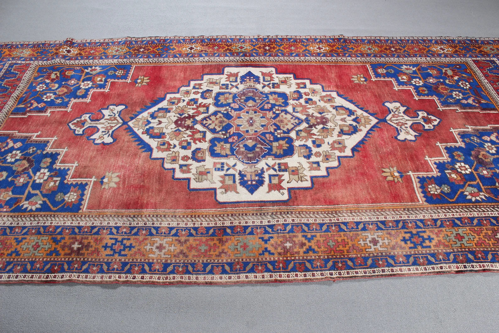 XL Vintage Turkish Accent Area Rug 5.3 x 11 ft