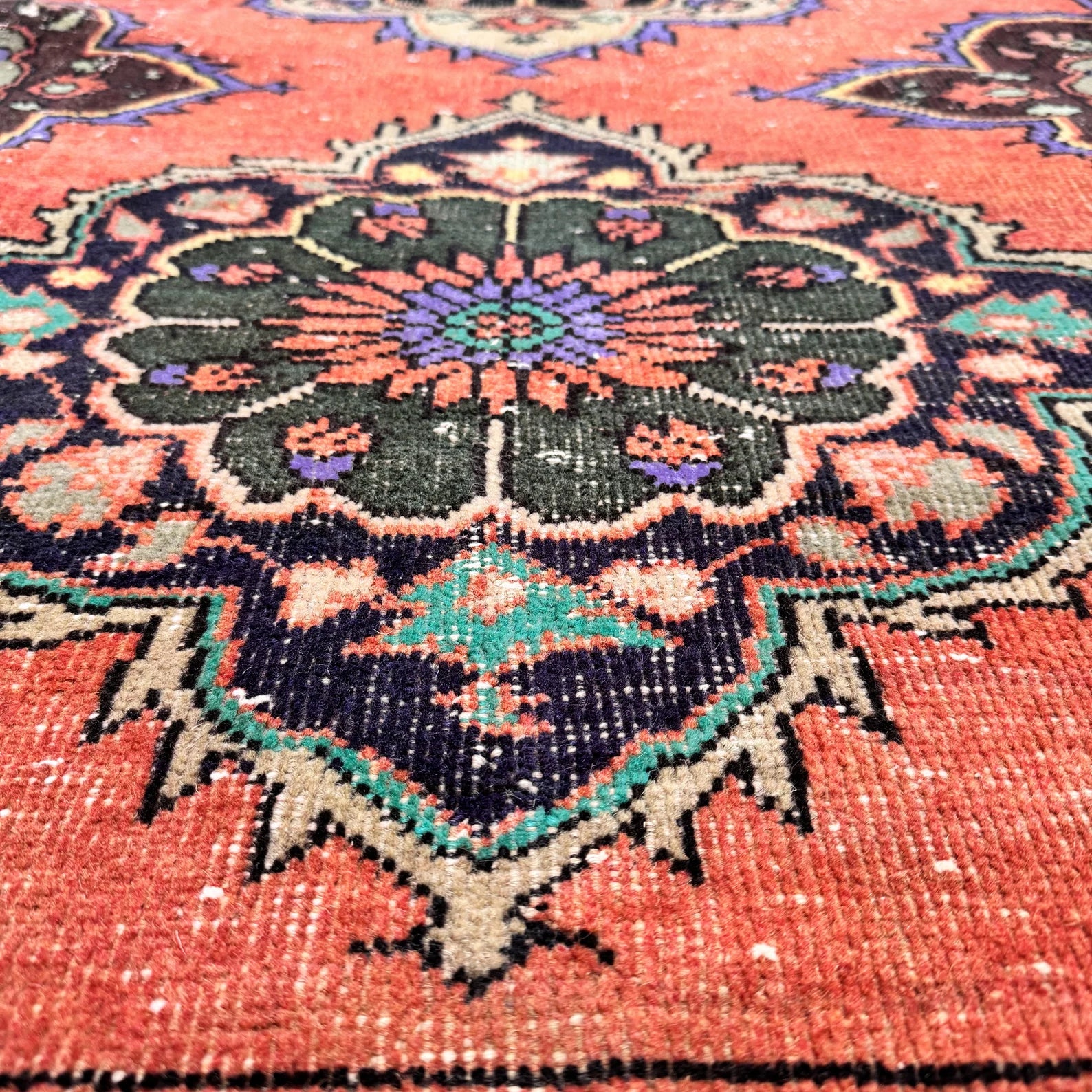 Vintage Turkish Runner Rug 2.9 x 10.8 ft