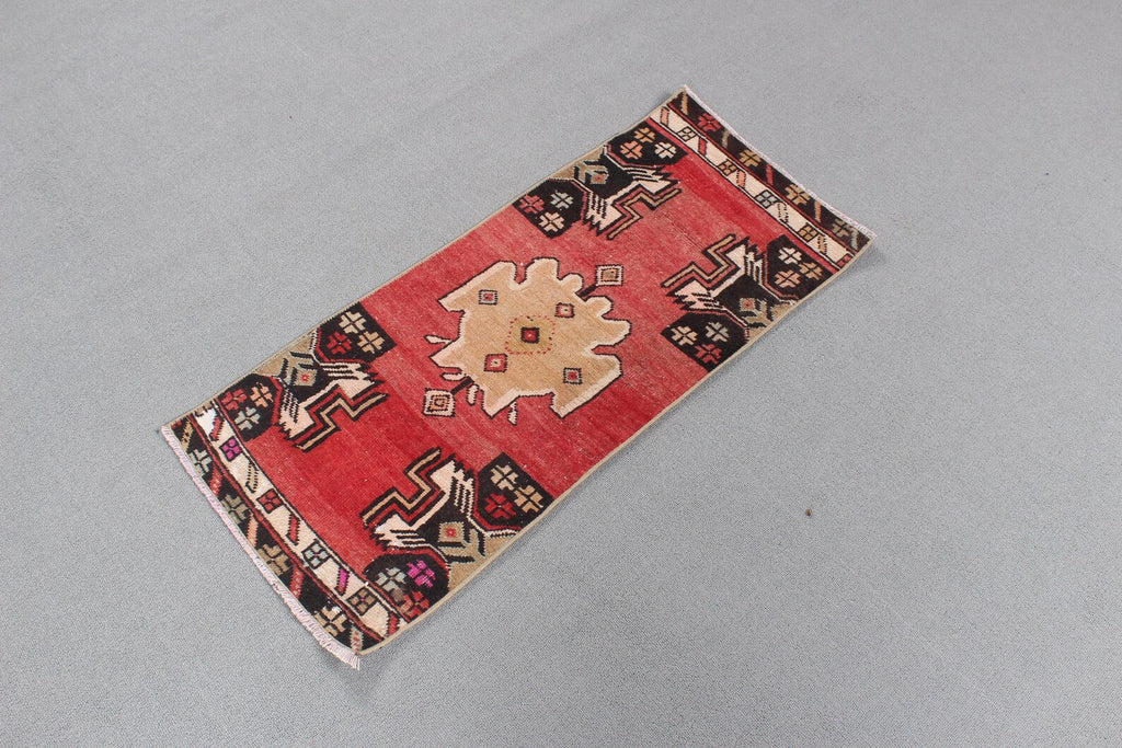 Vintage Turkish Mini Rug 1.4 x 3.2 ft