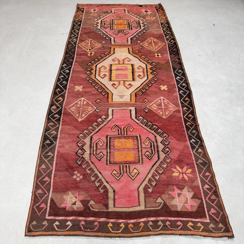 XL Vintage Turkish Accent Area Rug 5 x 12.5 ft