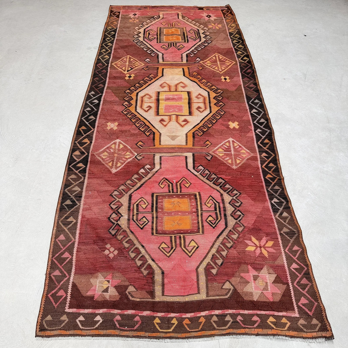 XL Vintage Turkish Accent Area Rug 5 x 12.5 ft