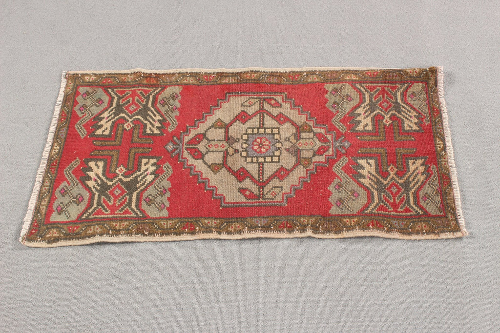 Vintage Turkish Mini Rug 1.5 x 3.1 ft
