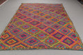 XL Vintage Turkish Accent Area Rug 6.6 x 8.5 ft