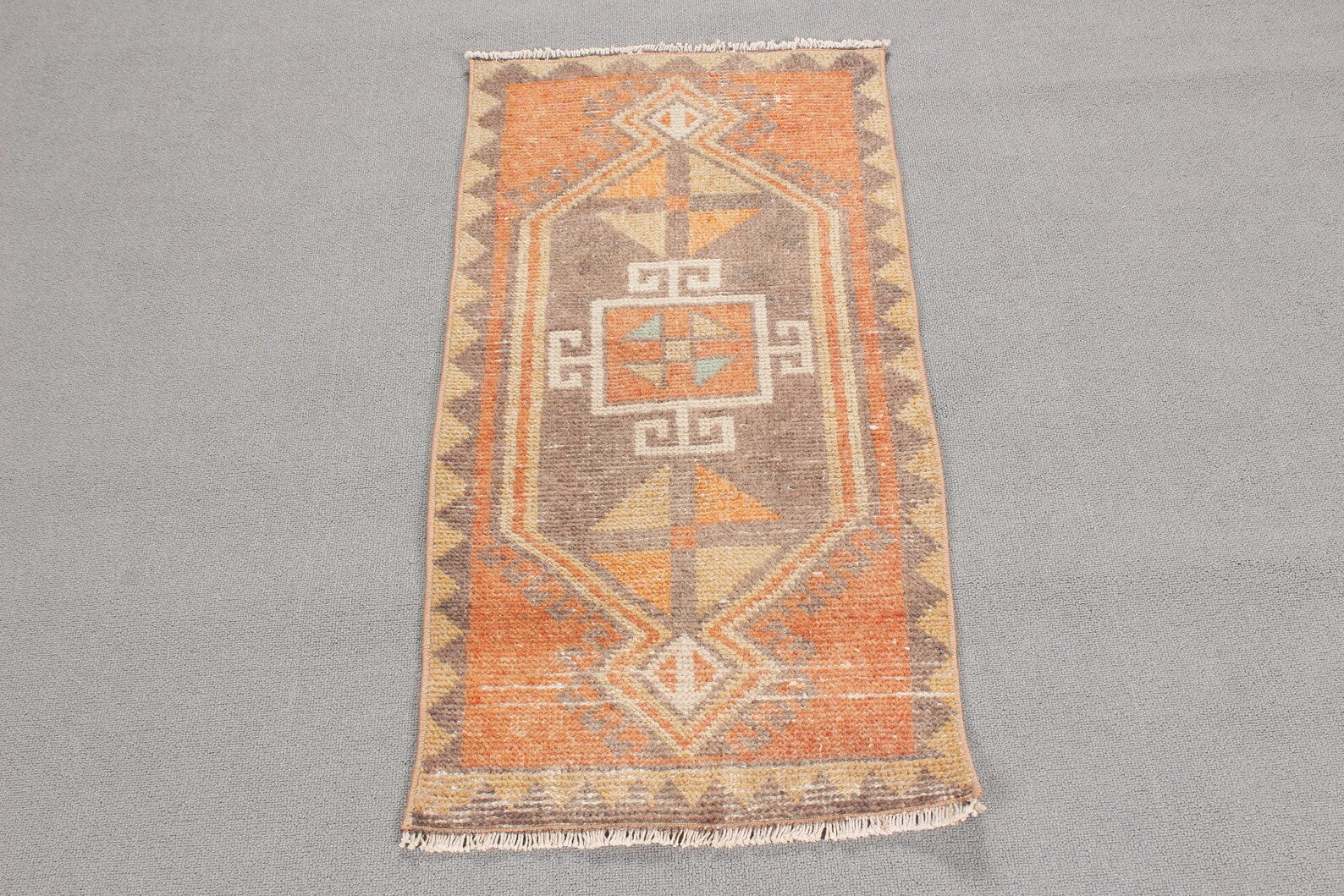 Vintage Turkish Mini Rug 1.5 x 3.2 ft