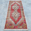Vintage Turkish Accent Area rug 3.1 x 7.1 ft