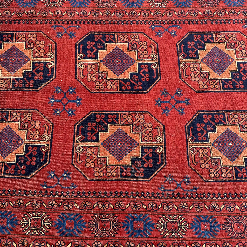 Vintage Afghan Bokhara Rug 3.7 x 5.8 ft