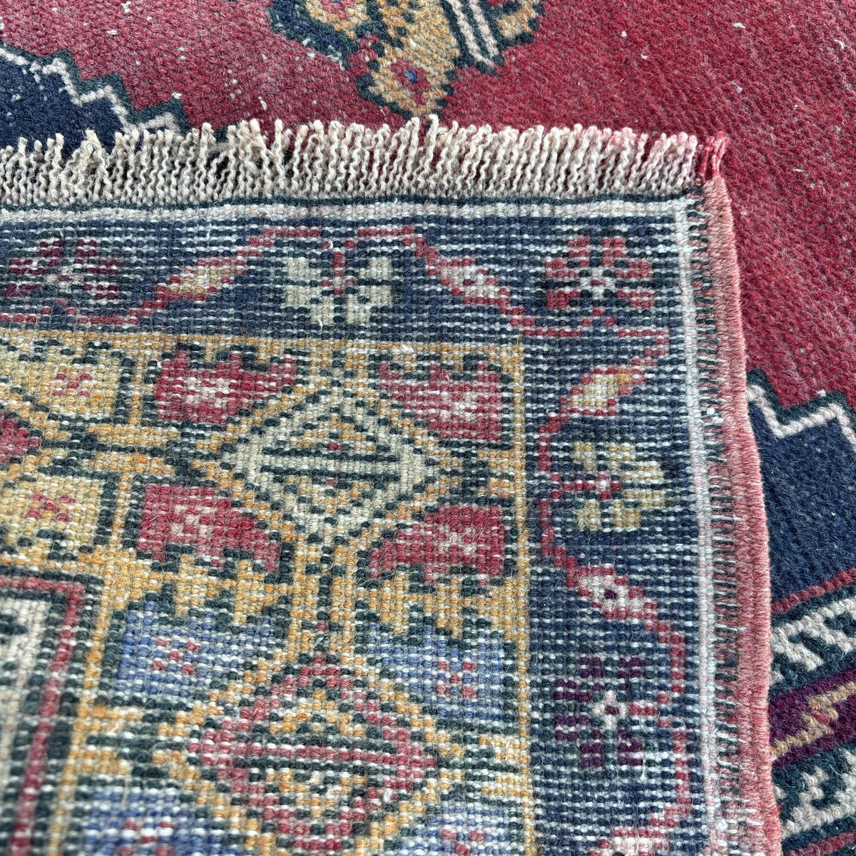 Vintage Turkish Accent Area rug 3.7 x 6.7 ft
