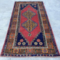 Vintage Turkish Accent Area rug 3.8 x 6.9 ft