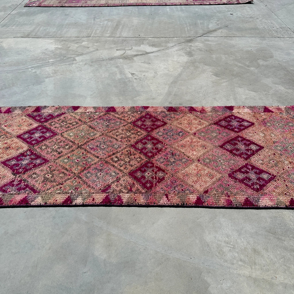 Vintage Turkish Runner Rug 3 x 12.1 ft