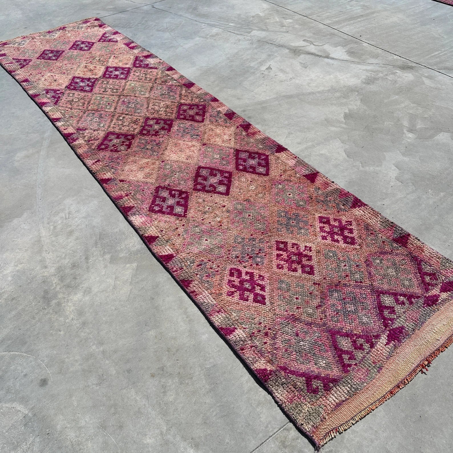 Vintage Turkish Runner Rug 3 x 12.1 ft