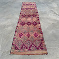 Vintage Turkish Runner Rug 3 x 12.1 ft