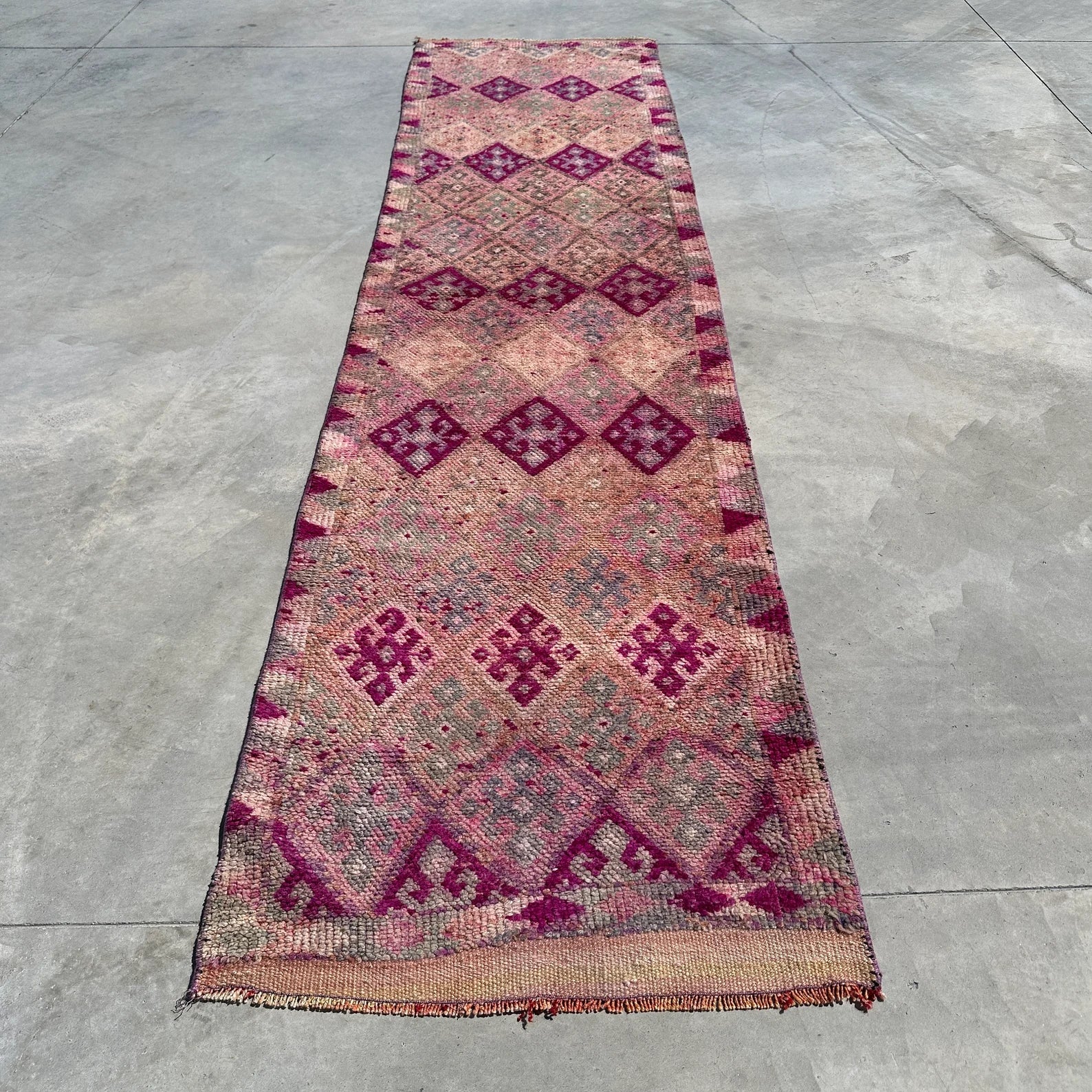 Vintage Turkish Runner Rug 3 x 12.1 ft