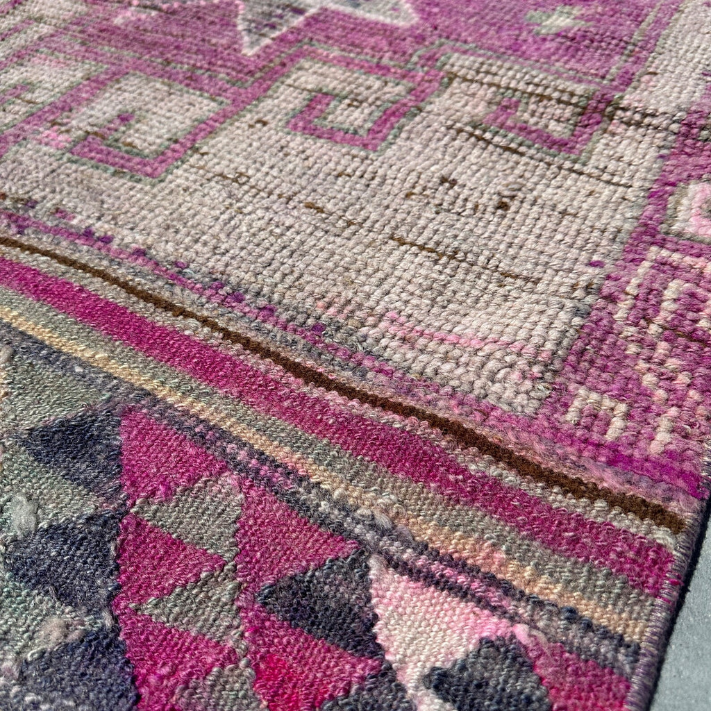 Vintage Turkish Runner Rug 3.2 x 10.7 ft