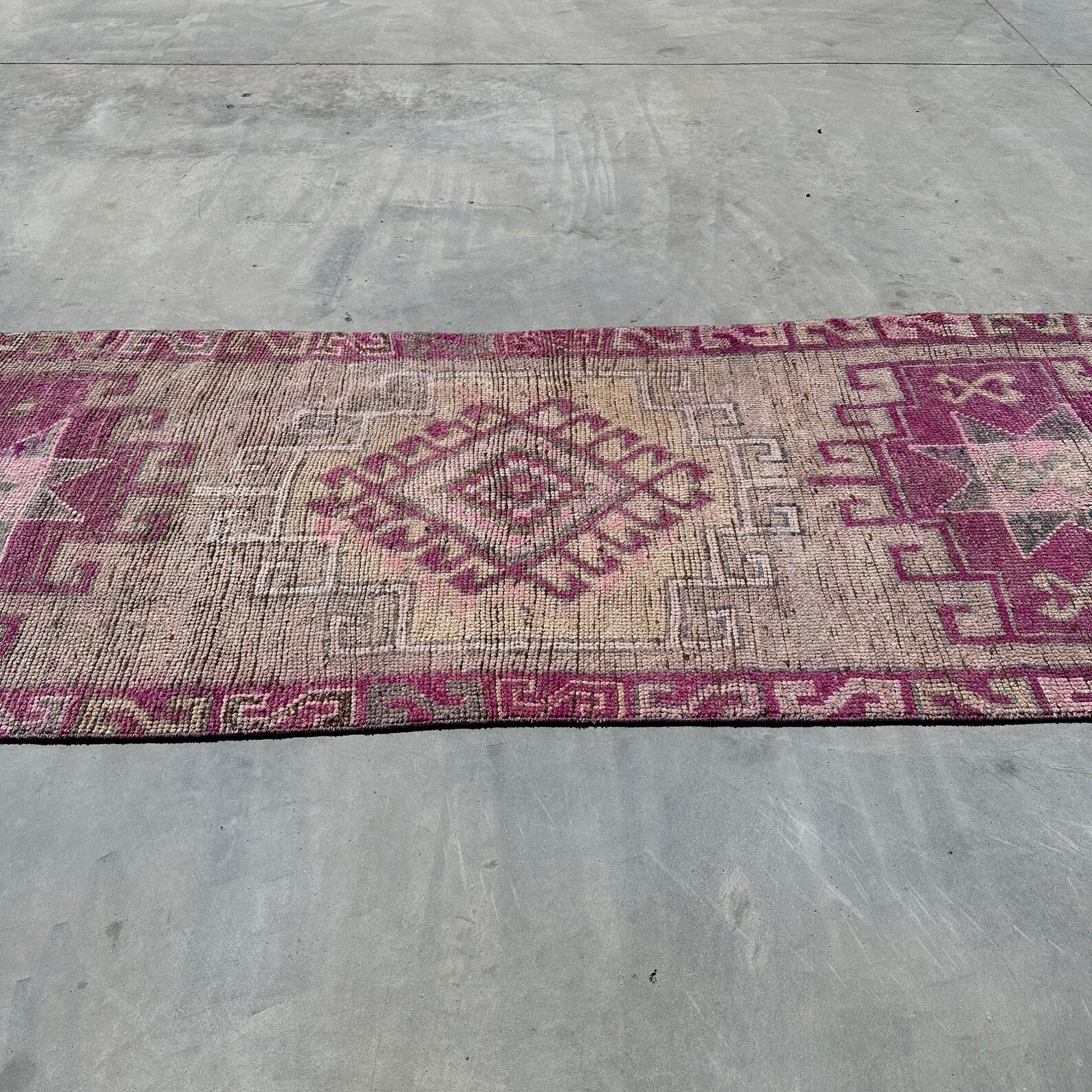 Vintage Turkish Runner Rug 3.2 x 10.7 ft