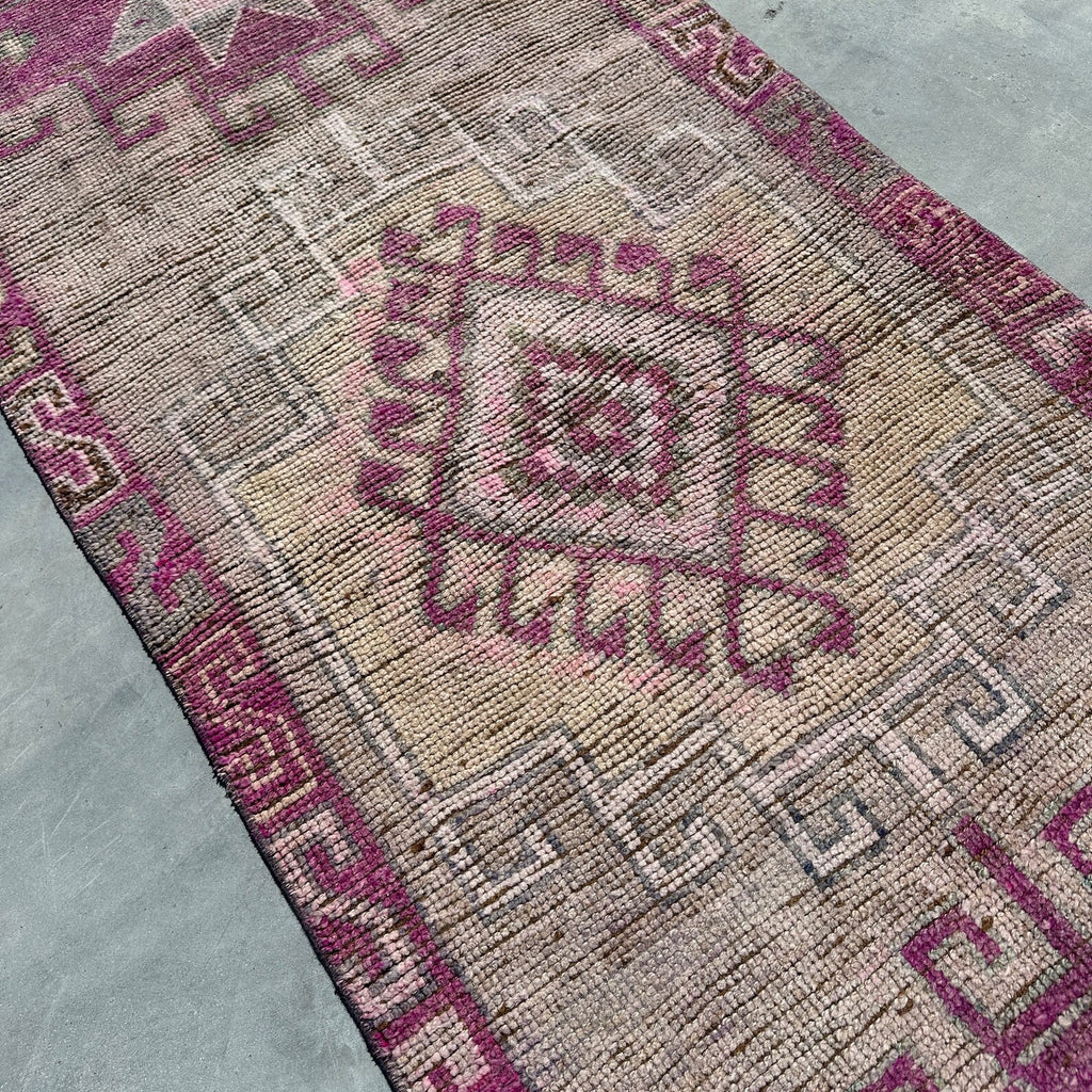 Vintage Turkish Runner Rug 3.2 x 10.7 ft