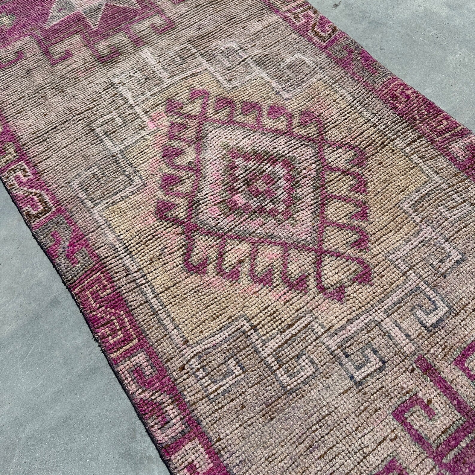 Vintage Turkish Runner Rug 3.2 x 10.7 ft