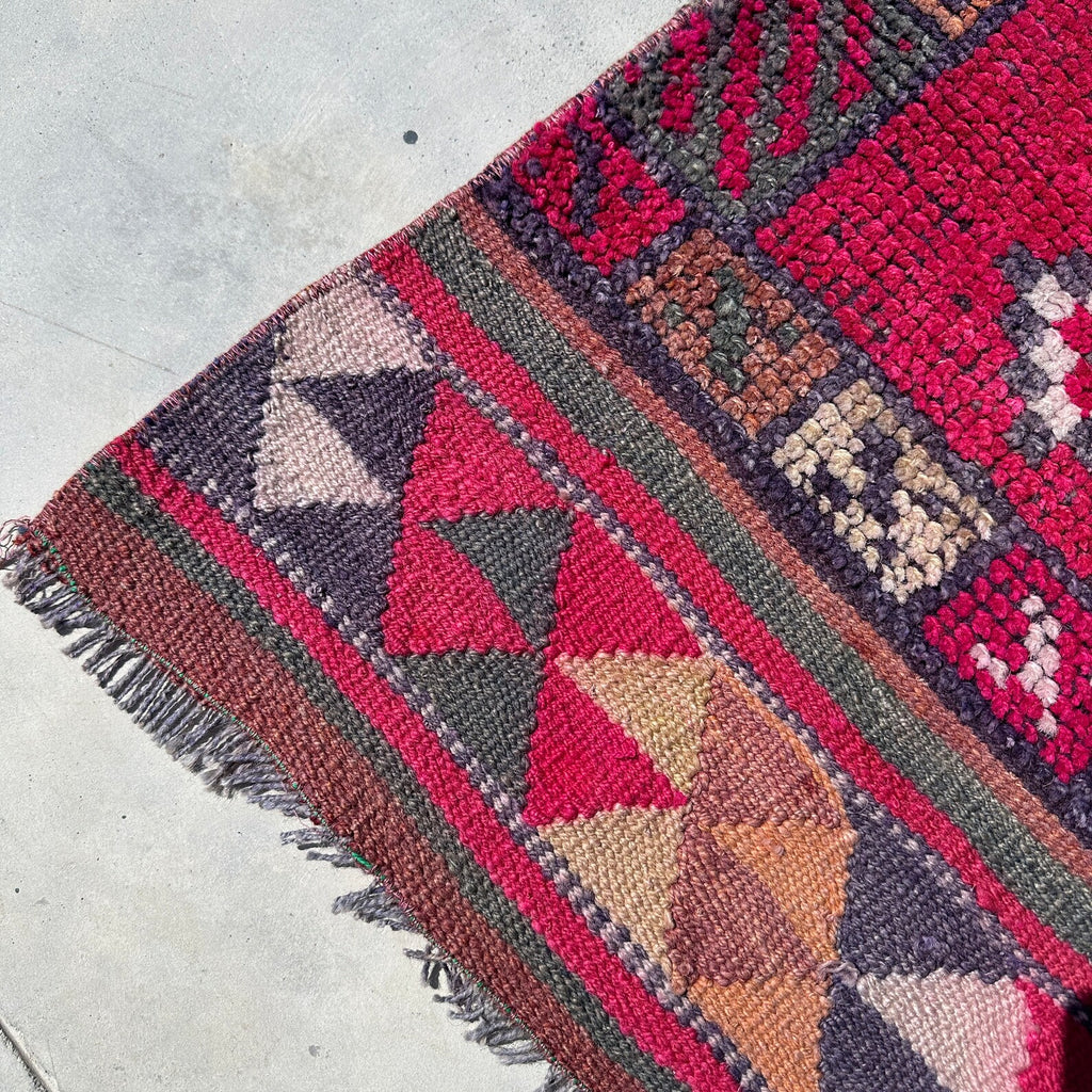 Vintage Turkish Runner Rug 2.8 x 10.1 ft