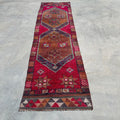 Vintage Turkish Runner Rug 2.8 x 10.1 ft