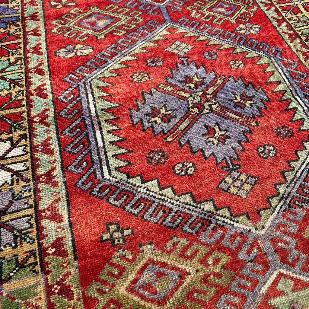 Vintage Turkish Runner Rug 3.6 x 10.5 ft