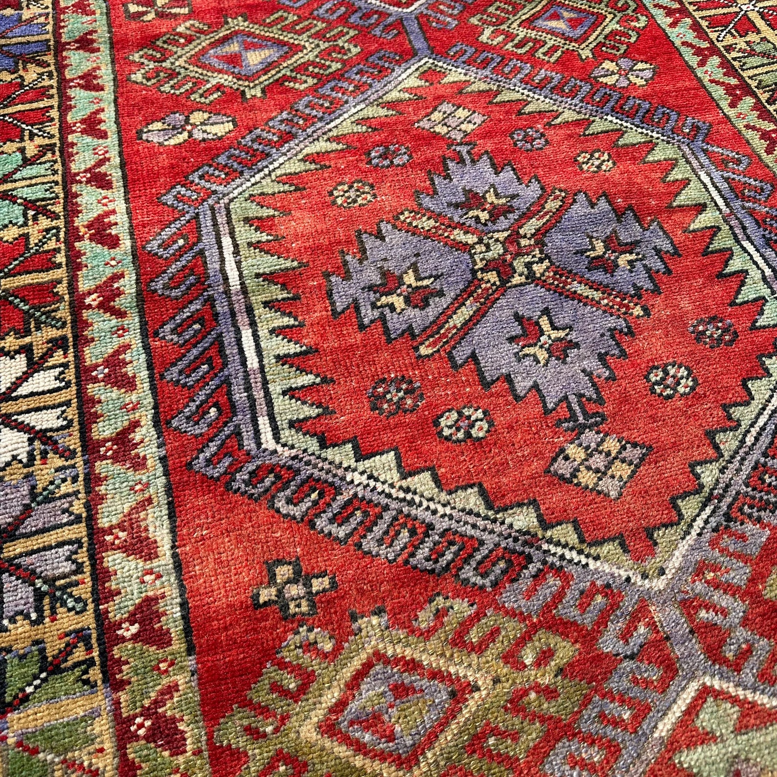Vintage Turkish Runner Rug 3.6 x 10.5 ft