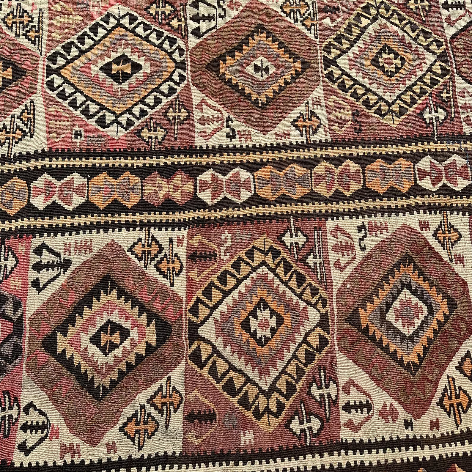 Vintage Turkish Accent Area Rug 4.2 x 6.2 ft