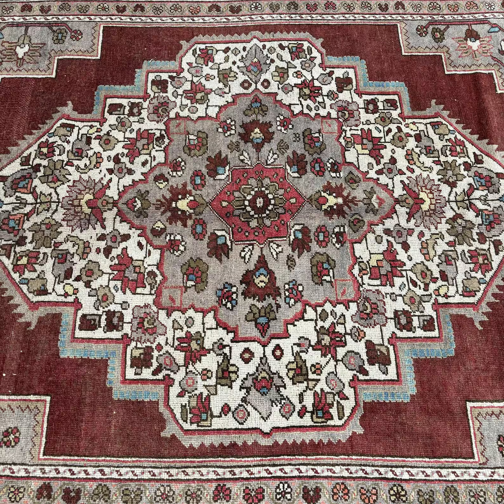 XL Vintage Persian accent area rug 6.4 x 10.7 ft