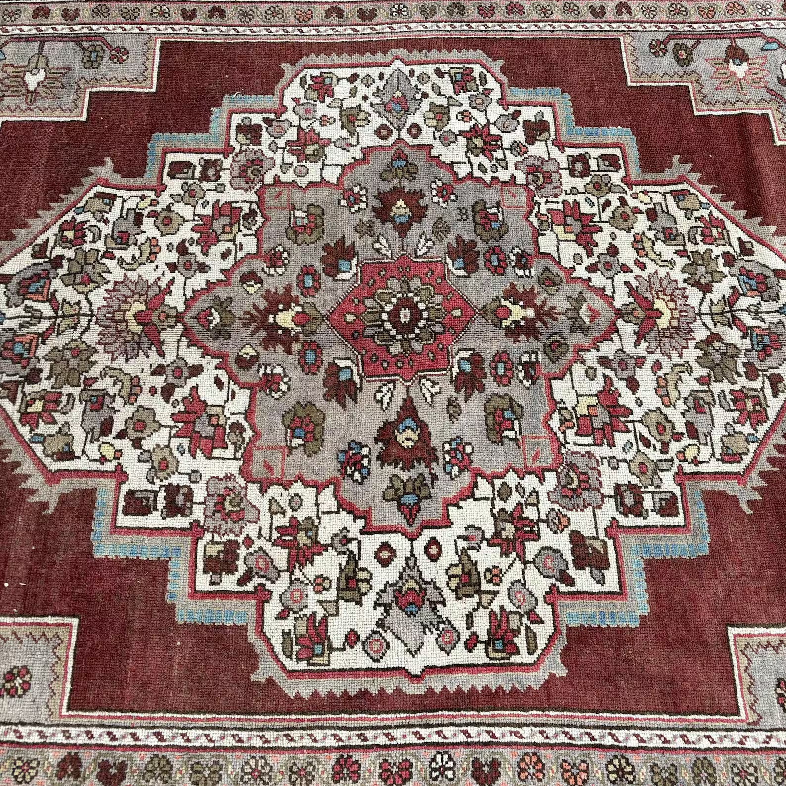 XL Vintage Persian accent area rug 6.4 x 10.7 ft