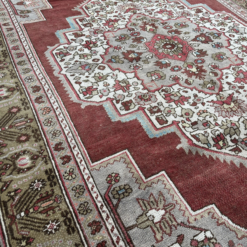 XL Vintage Persian accent area rug 6.4 x 10.7 ft