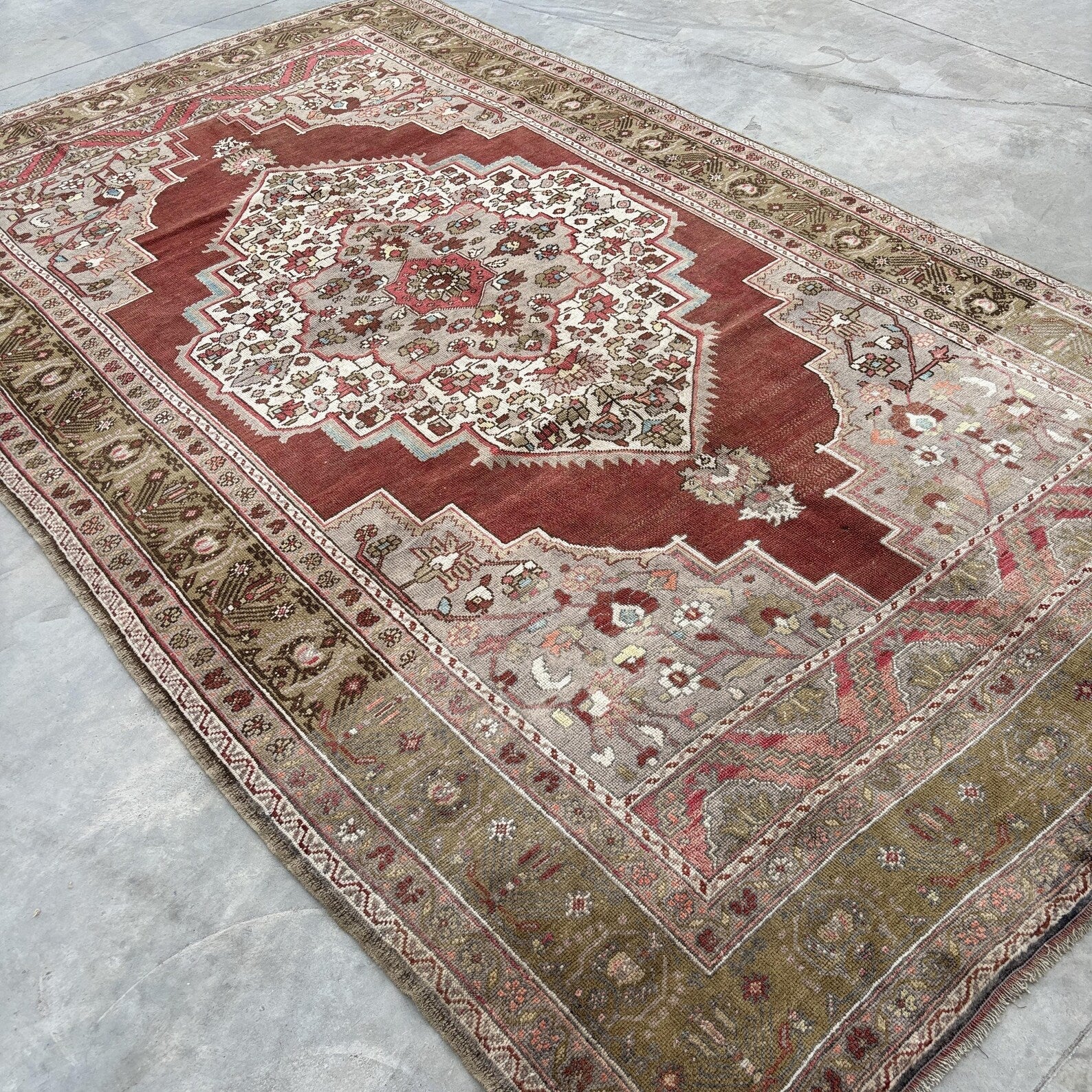 XL Vintage Persian accent area rug 6.4 x 10.7 ft