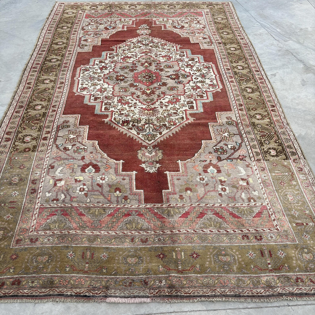 XL Vintage Persian accent area rug 6.4 x 10.7 ft