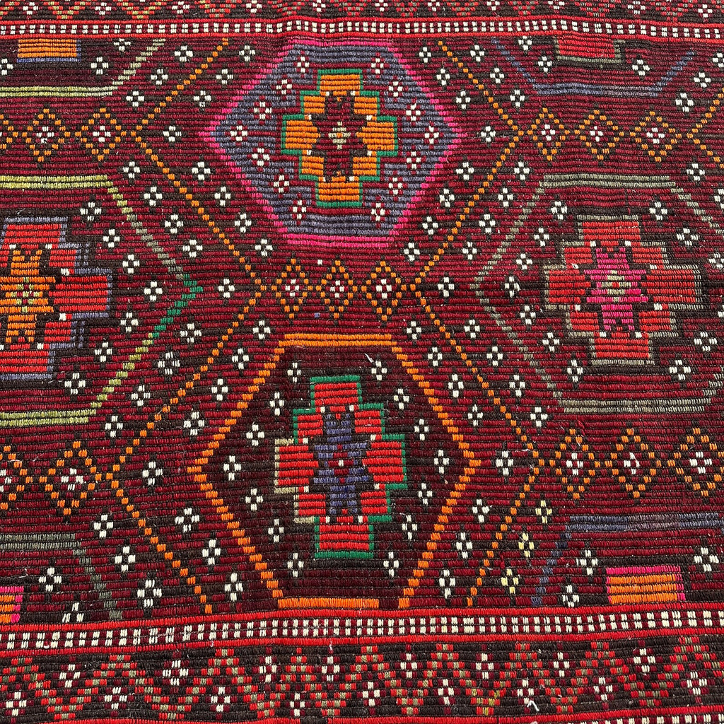 Vintage Turkish Runner Rug 3.7 x 12.9 ft