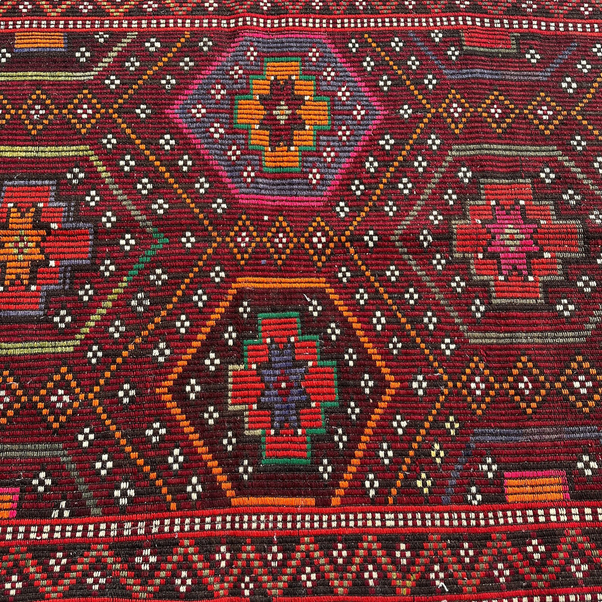 Vintage Turkish Runner Rug 3.7 x 12.9 ft