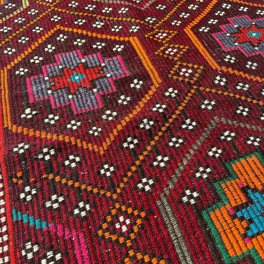 Vintage Turkish Runner Rug 3.7 x 12.9 ft
