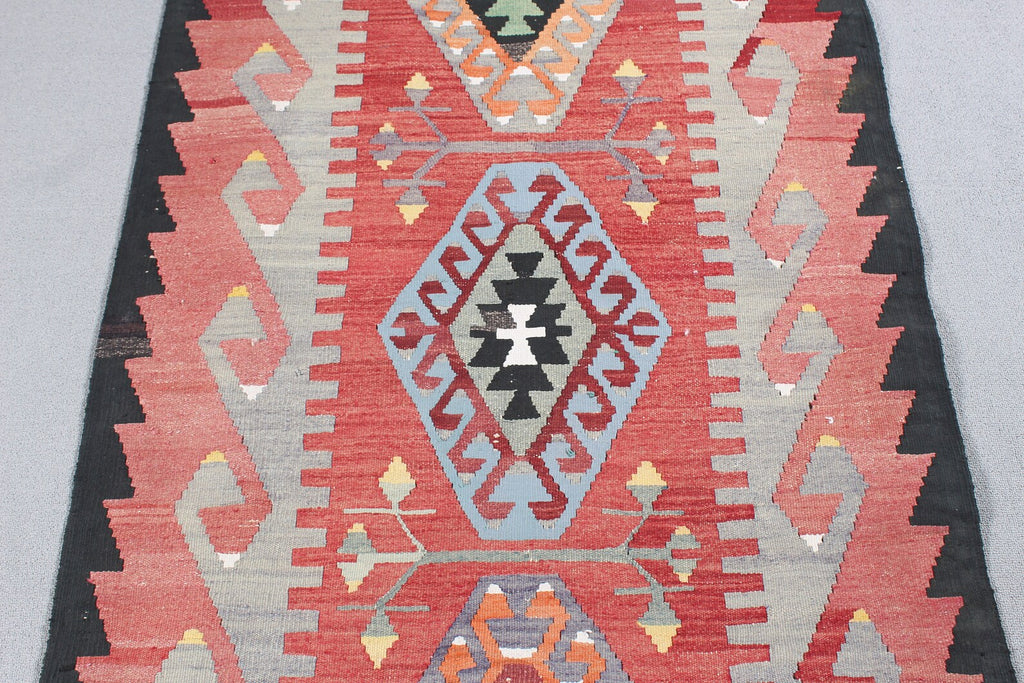 Vintage Turkish Runner Rug 3.2 x 9.9 ft