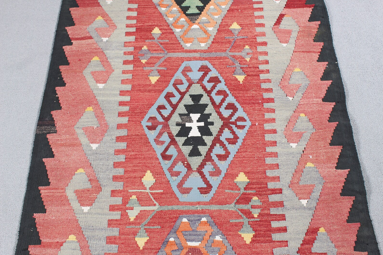 Vintage Turkish Runner Rug 3.2 x 9.9 ft
