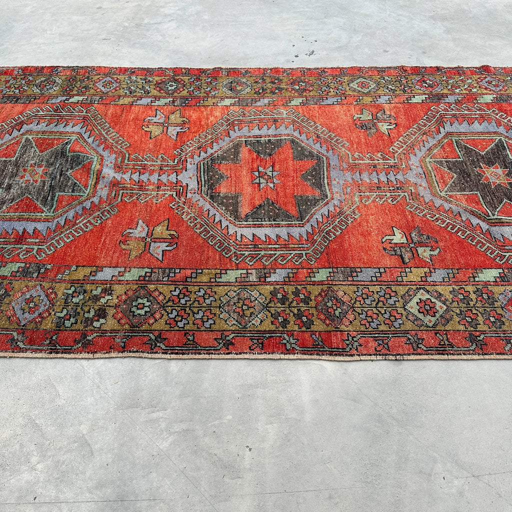 XL Vintage Turkish Accent Area rug 4.8 x 11.3 ft