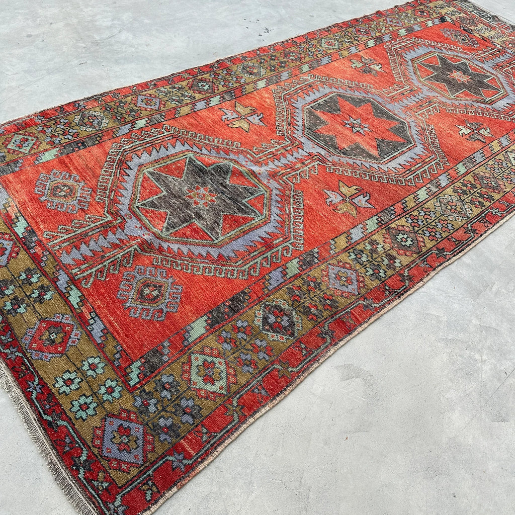 XL Vintage Turkish Accent Area rug 4.8 x 11.3 ft