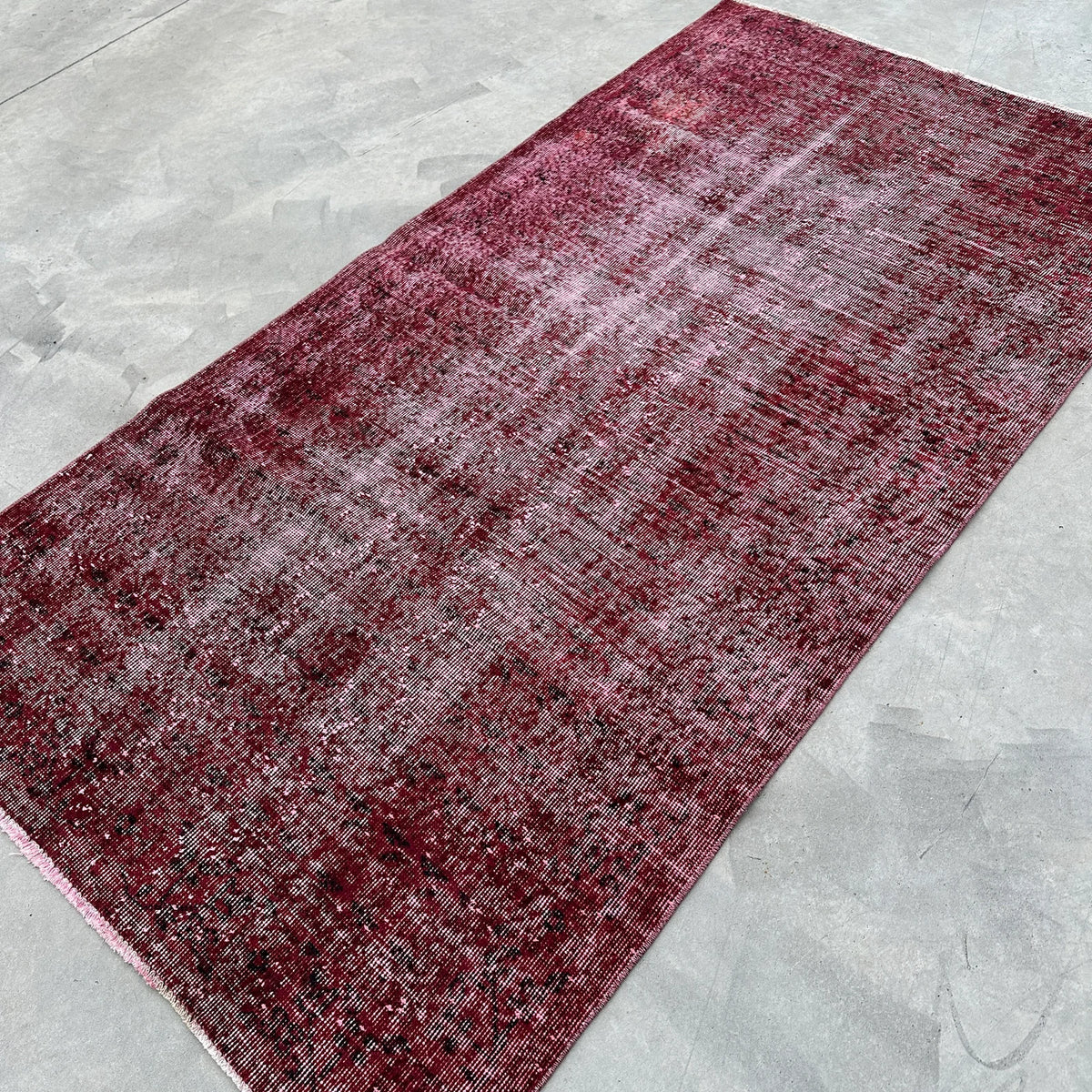 Vintage Turkish Accent Area rug 3.7 x 6.9 ft