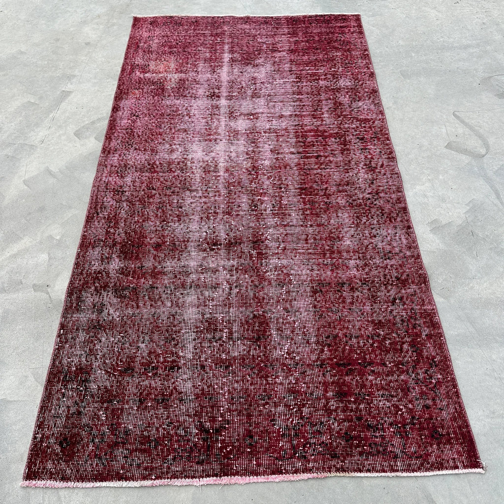 Vintage Turkish Accent Area rug 3.7 x 6.9 ft