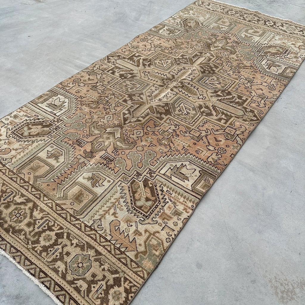 Vintage Turkish Accent Area rug 4.2 x 9.5 ft