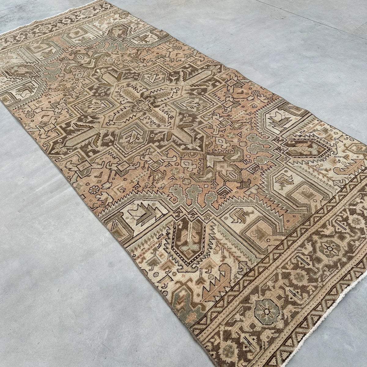 Vintage Turkish Accent Area rug 4.2 x 9.5 ft