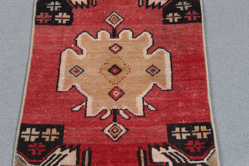 Vintage Turkish Mini Rug 1.4 x 3.2 ft