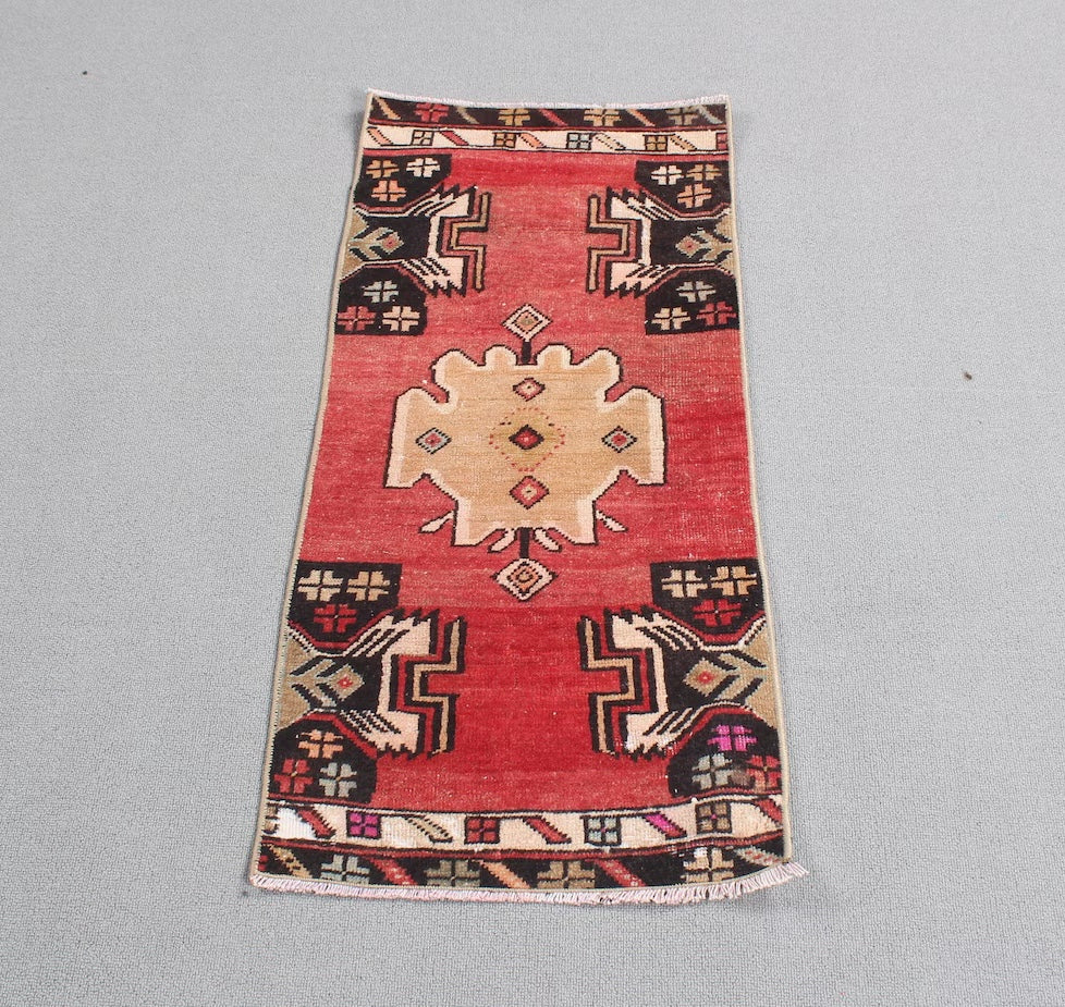 Vintage Turkish Mini Rug 1.4 x 3.2 ft