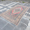 Vintage Turkish Accent Area rug 4.3 x 7.6 ft