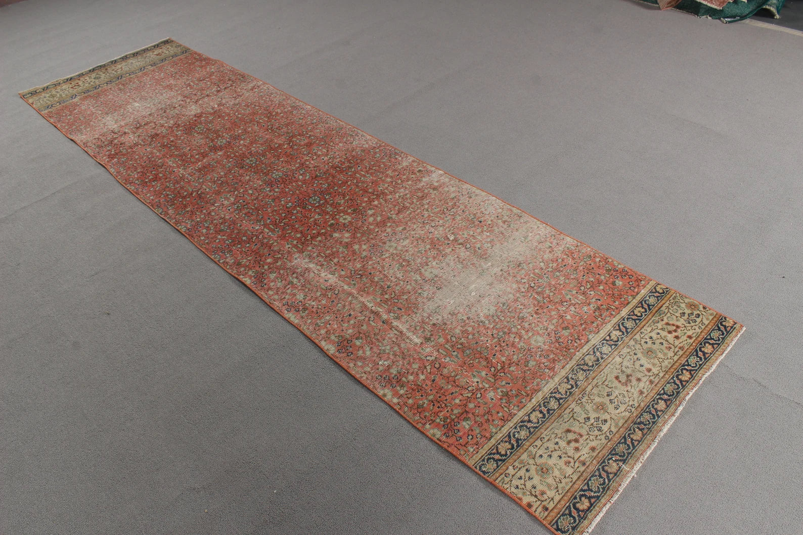 Vintage Turkish Runner Rug 2.5 x 9.3 ft