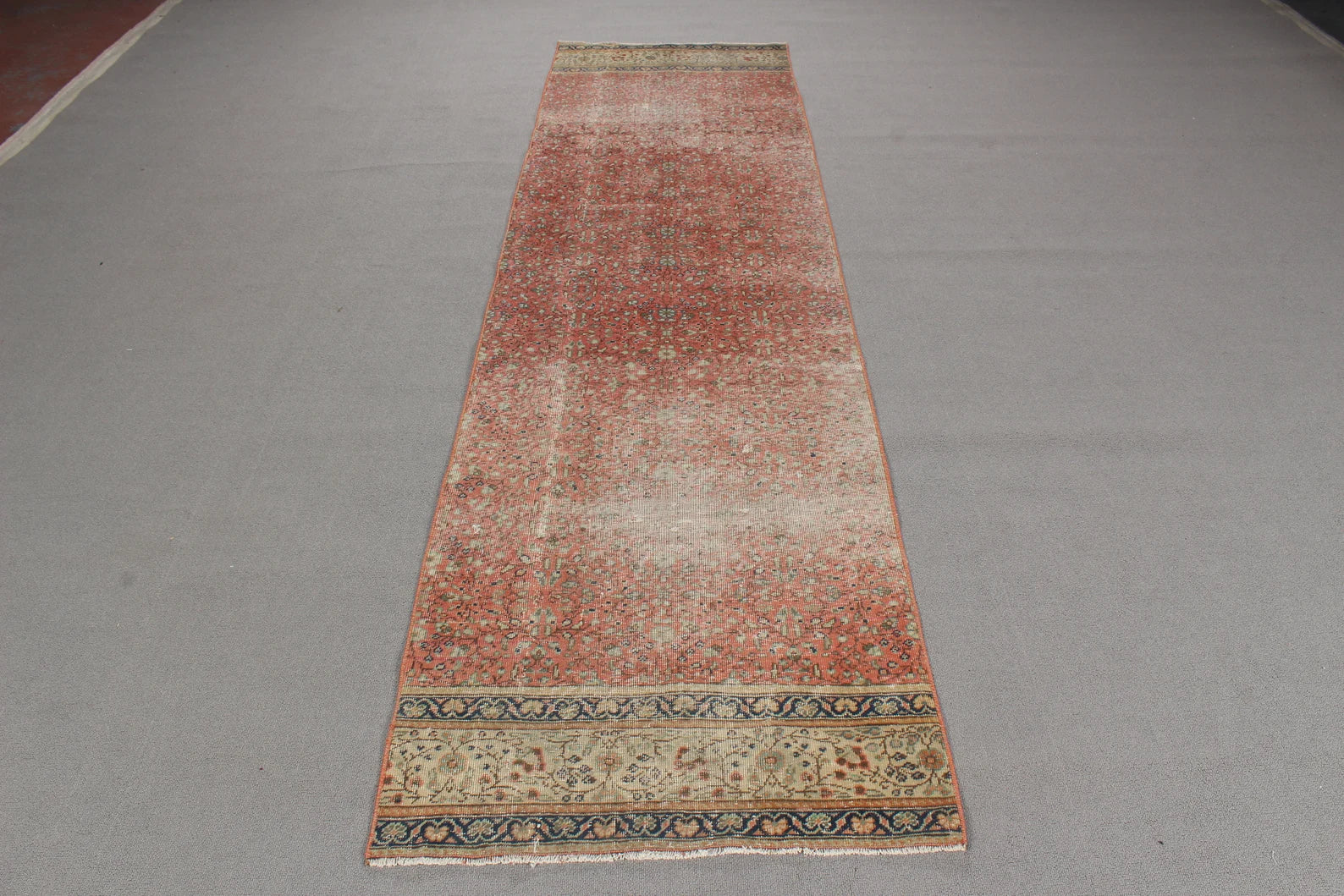 Vintage Turkish Runner Rug 2.5 x 9.3 ft