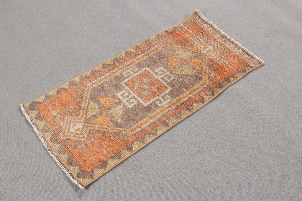 Vintage Turkish Mini Rug 1.5 x 3.2 ft