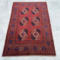 Vintage Afghan Bokhara Rug 3.7 x 5.8 ft