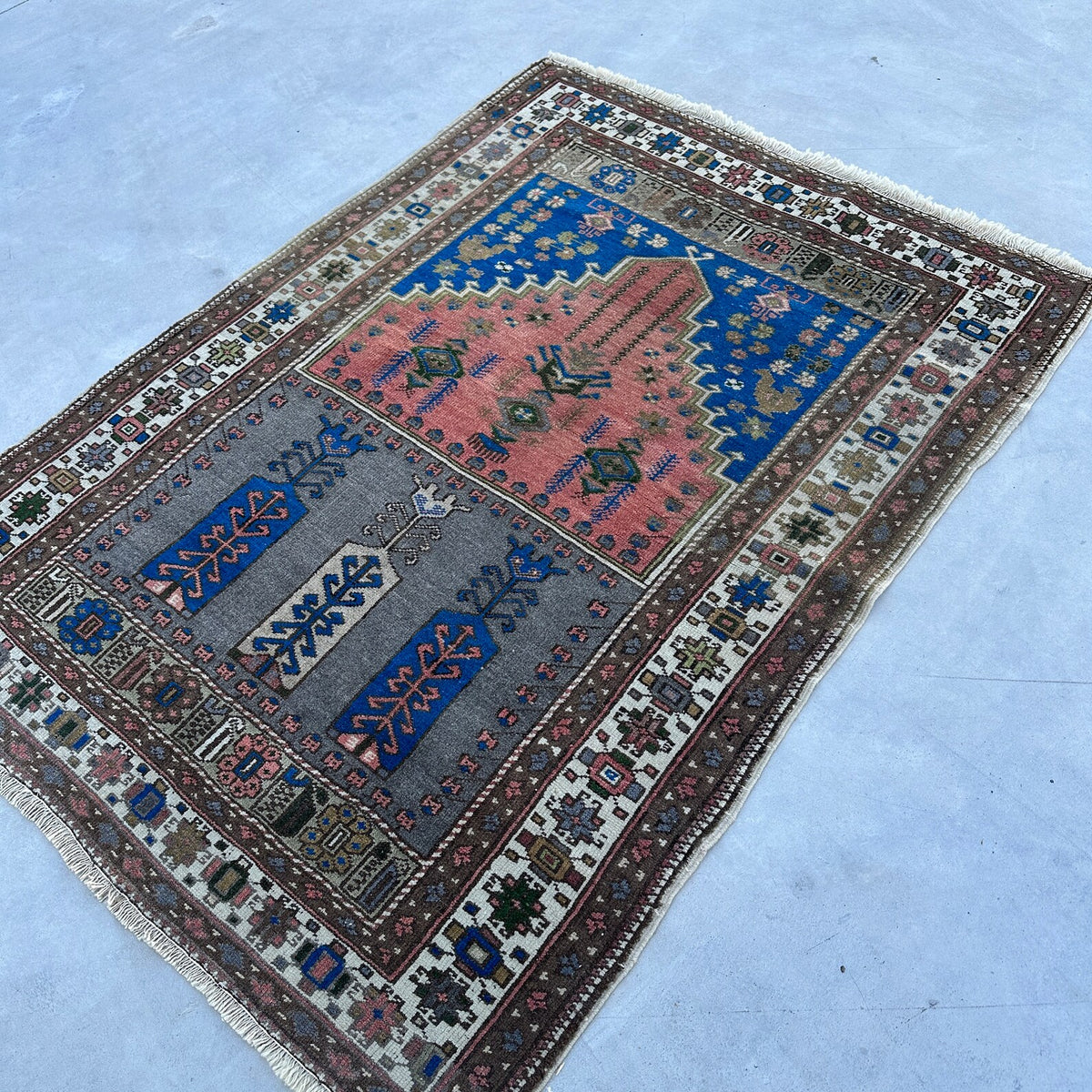 Vintage Afghan Bokhara Rug 3.7 x 5 ft