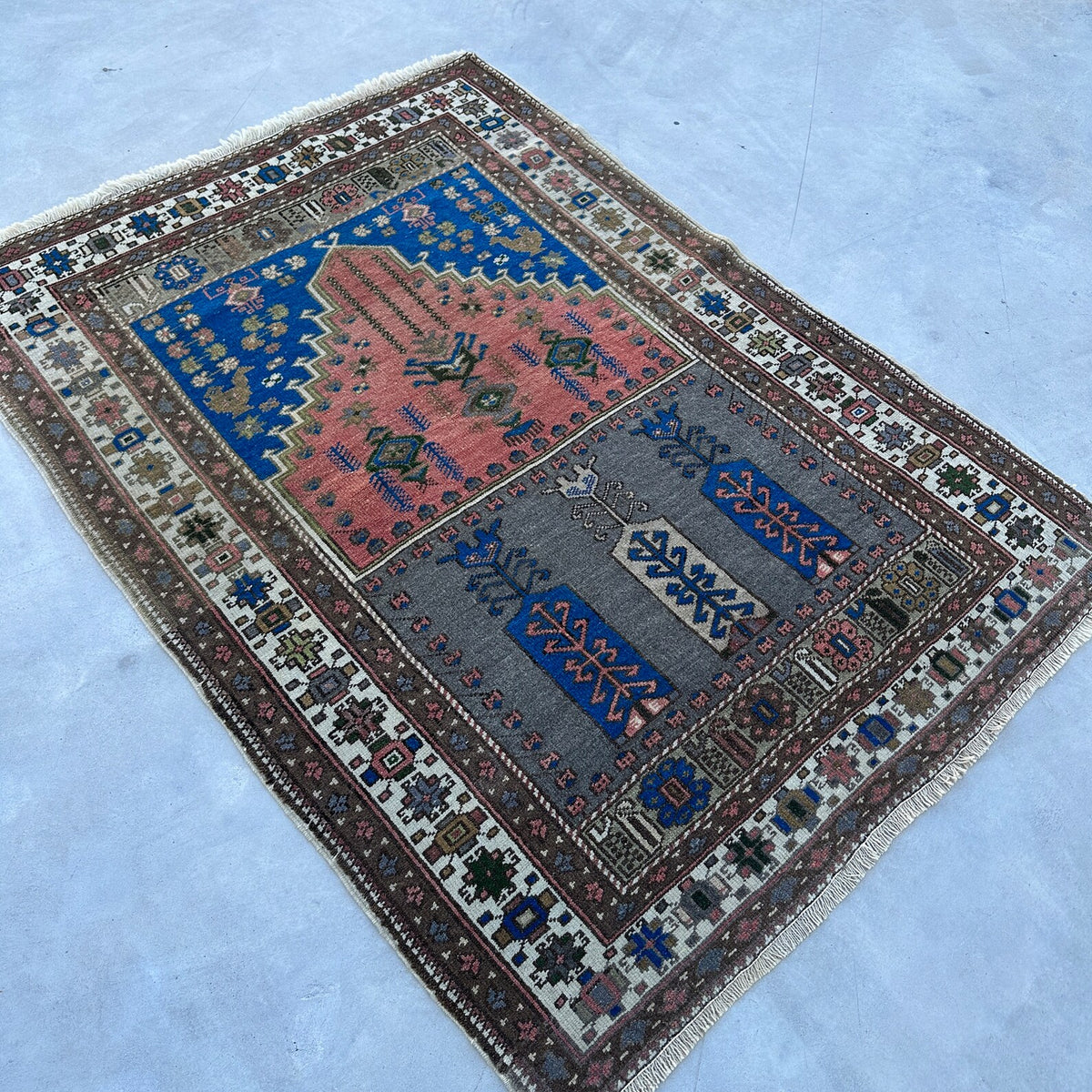 Vintage Afghan Bokhara Rug 3.7 x 5 ft